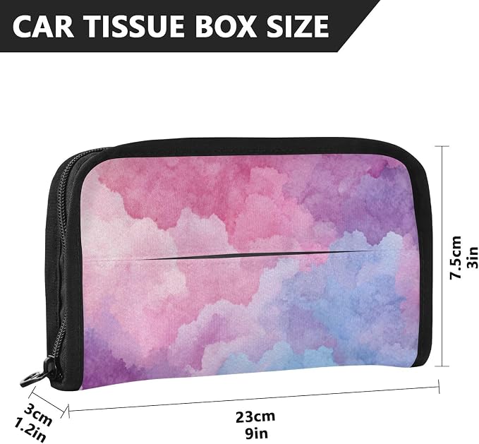 Car Visor Tissue Holder Mask Holder for Car, Car Tissue Box Sun Visor Napkin Holder Car Visor Accessories Adjustable Straps Reusable Durable Easy to Install Colorful Tie Dye