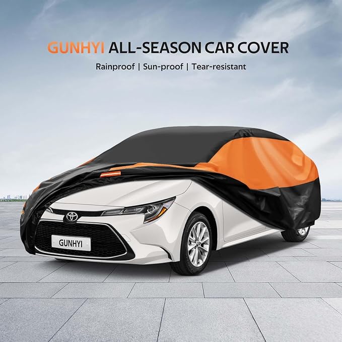 GUNHYI SUV Car Cover for Automobiles All Weather Waterproof, Universal Fit Toyota Highlander, Honda Pilot, Nissan Pathfinder/Murano, BMW X5/X6, Infiniti FX35 etc.