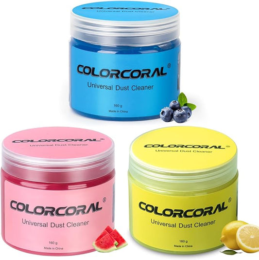 ColorCoral 480g Cleaning Gel Universal Dust Cleaner for Car Vent Keyboard Cleaning Detailing Slime Putty Cleaning Kit Car Accessories, Gifts for Adults Men Women Kids Teens