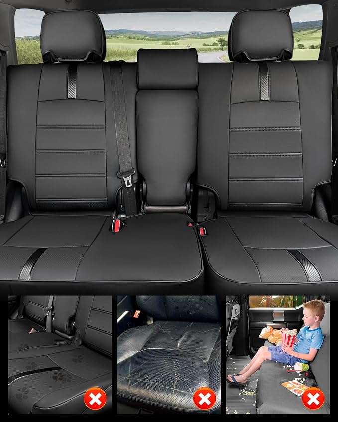Seat Covers for Toyota 4Runner 2011-2024, (5 Seats Only) (Not Fit 7 Seats)Full Set Full Coverage Waterproof Leather Covers for 2012 2013 2014 2015 2016 2017 2018 2019 2020 2021 2022 2023 Accessories