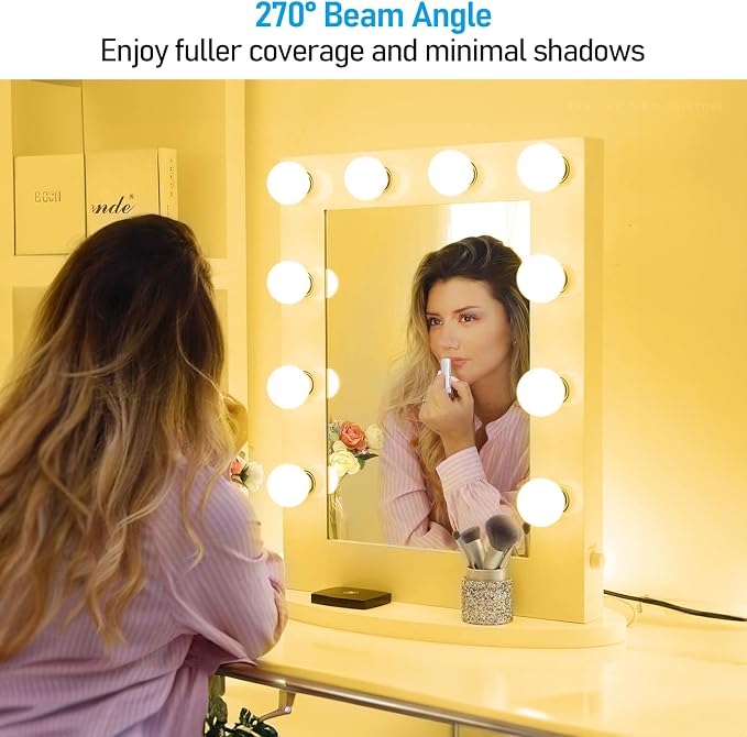 TORCHSTAR 12-Pack G25 LED Light Bulbs, 5W 450LM, Dimmable, 2700K | UL Listed, 40W Equivalent Soft White Vanity Globe Round Bulbs, E26 Base Decorative Bulb, for Bathroom Vanity or Mirror