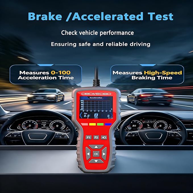 OBD2 Scanner and Battery Tester 2-in-1,Read and Clear Error Codes | Live Data, Freeze Frame,Car Code Reader and Engine Fault Diagnostic Tool for 1996+ OBDII Protocol Cars，red