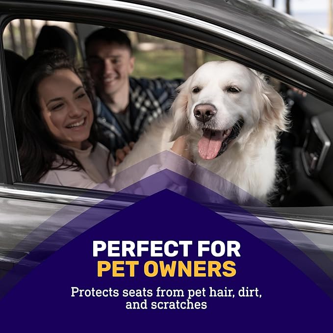 EliteSport Front Seat Cover, Universal Fit Waterproof, Sweatproof, Odor-Resistant, and Machine Washable Car Seat Protector with Non-Slip Underlayer for Pet, Travel, and Outdoor Adventure, Black, 2Pack