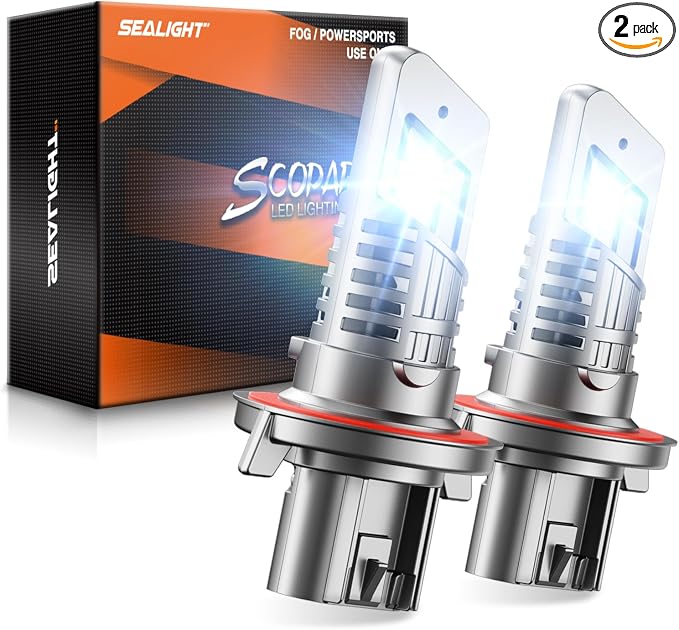 SEALIGHT H13 Bulbs with 6500K White Light,40000LM Super Bright, 1:1Mini Design Fog Light Bulbs,3 Mins Plug-N-Play, Pack of 2 H13 Bulbs