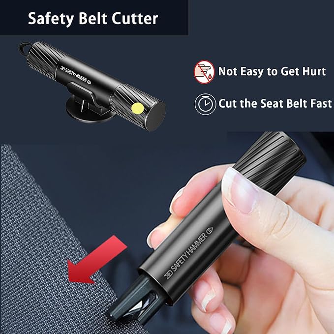 2 Pack Upgraded Safe Hammer,Underwater Glass Breaker,Emergency Window Breaker & Seatbelt Cutter,Car Window Breaker Tool,Glass Breaker and Seatbelt Cutter for Cars