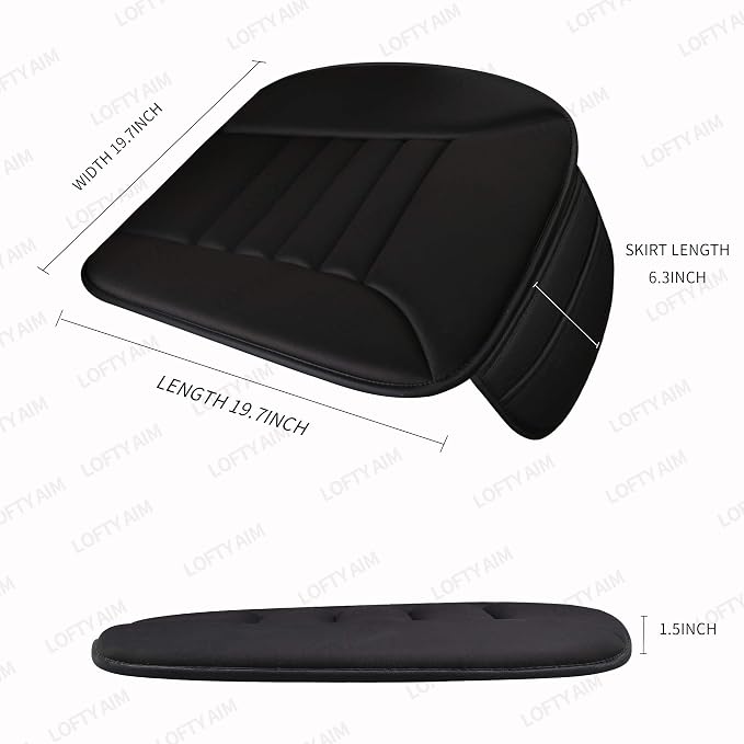Lofty Aim Car Seat Cushion for Driving, Memory Foam Driver Seat Cushion | Car Seat Cushion for Long Driving, Automotive Seat Cushion for Pain Relief, Car Seat Pillow Fits Most Vehicles, Office, Black