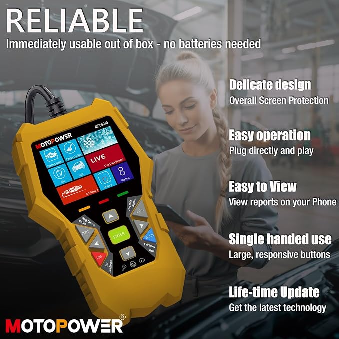 MOTOPOWER MP69040 Car OBD2 Scanner Code Reader Engine Fault Code Reader Scanner CAN Diagnostic Scan Tool for All OBD II Protocol Cars
