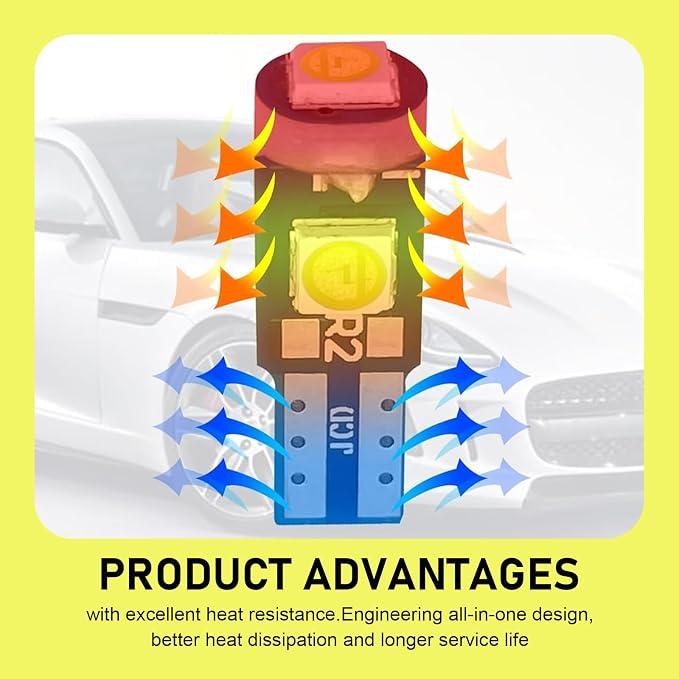 20PCS 74 Led Bulb Dash Lights, T5 2721 27 37 2721 Bulb with PC74 PC 37 Twist Socket, Super Bright Instrument Cluster Bulbs, Car Dashboard Lights, Car Interior LED Bulb Replacement Kit (White)