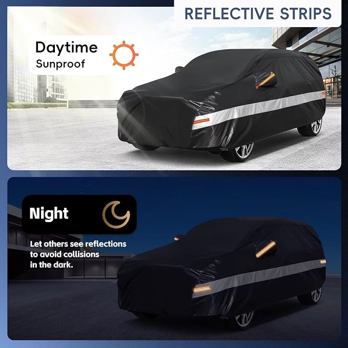 10 Layers SUV Car Cover Custom Fit for Genesis GV80 (2021-2026), Waterproof All Weather for Automobiles, Outdoor Full Cover Sun Dust Rain Protection with Cotton. Black