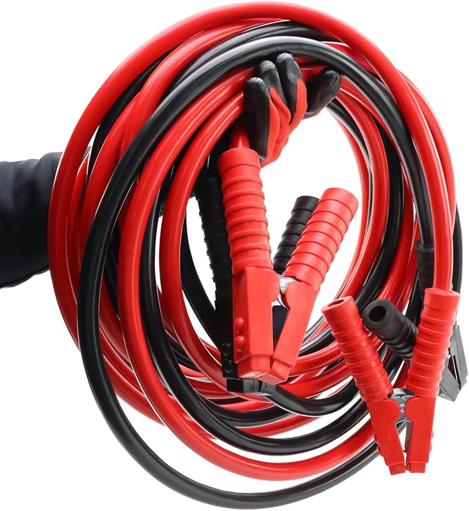 iMeshbean 2/0 Gauge 25FT Jumper Cables, Commercial Grade Automotive Booster Cables for Jump Starting Dead or Weak Batteries, Heavy Duty Booster Cable for Car Van Truck,with Storage Bag
