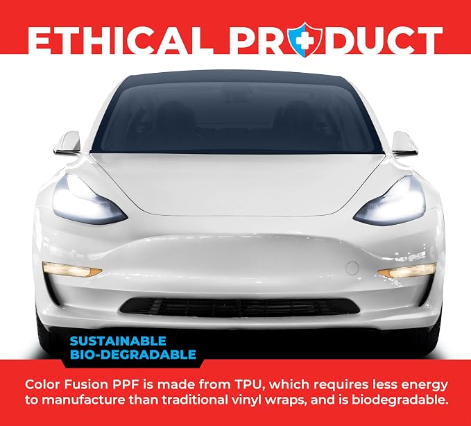 ColorFusion PPF by VViViD, Gloss Polar White Dry Apply PPF Vinyl Car Wrap Roll 1ft x 5ft