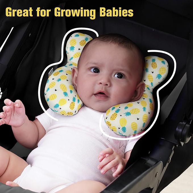KAKIBLIN Baby Travel Pillow, Upgraded Baby Neck Pillows for Car Seat, Infant Neck Support Pillow for Head and Neck,Newborn Head Support for Car Seat,Pushchair