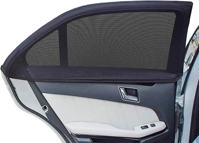 Car Window Shades，for Baby/Camping UV-Protection 2PCS Medium 39"x19" | Car Sun Shades for Side Windows with Breathable Mesh，for Back Covers Car, Truck, Suv, Car Camping Essentials,Black