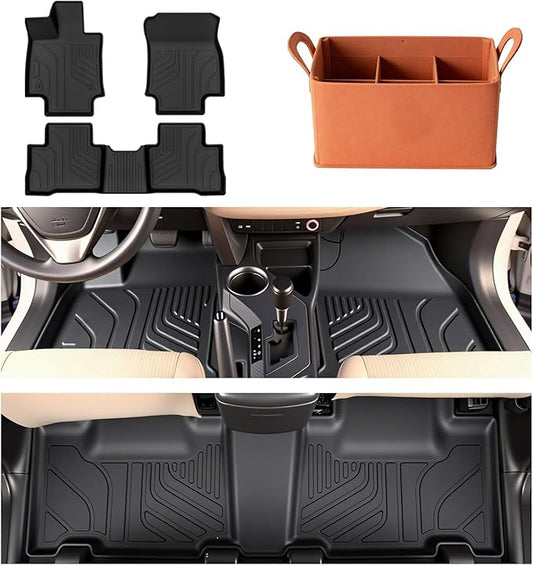Floor Mats for Toyota RAV4 2013-2018, All Weather TPEFloor Liners Custom Fit Waterproof Non Slip Car Mats HeavyDuty Interior Accessories