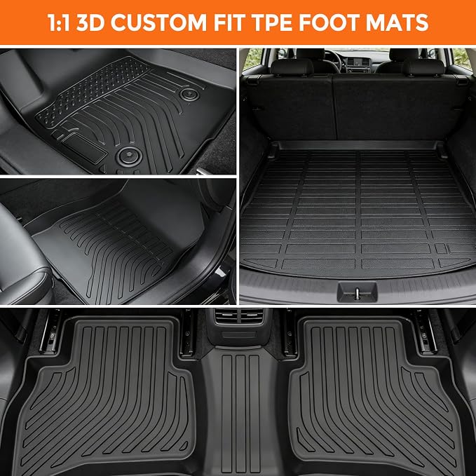 Floor Mats for Chevrolet Chevy Trailblazer AWD 2021-2026 | (Only Fit for Cargo in Upper Deck Position, Not for FWD), Heavy Duty TPE Waterproof Non-Slip (Floor Mats & Cargo Liner)