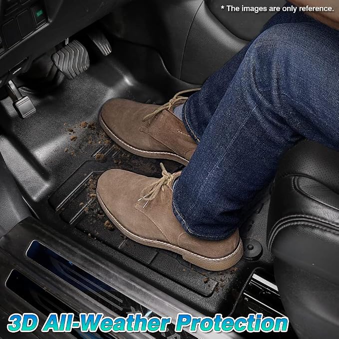 T TGBROS Floor Mats Custom Fit for 2014–2019 Toyota Corolla Sedan Accessories All Weather Protection TPE 2 Rows Floor Liners Set Non-Slip Black