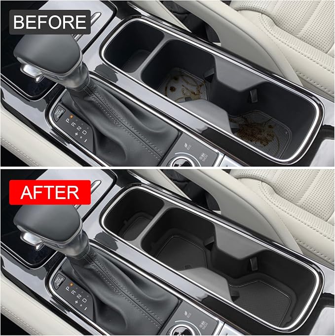 Cup Holder Coaster for Kia Telluride Accessories 2020-2022 2023 2024 2025 | 3D Silicone Cup Holder Insert Mat, Non-slip Center Console Pad, Car Interior Accessories Decoration, Black Trim, 6pcs Kit