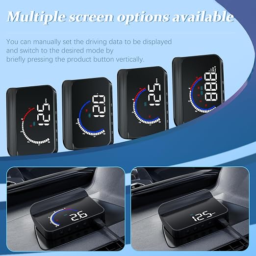 Liiiyuan M13PLUS Heads Up Display for Cars, OBD2+GPS Car GPS Speedometer Display Speed,Time,Mileage,Single Trip,Time, Water Temperature and Multiple Alarm Functions Suitable for All Cars