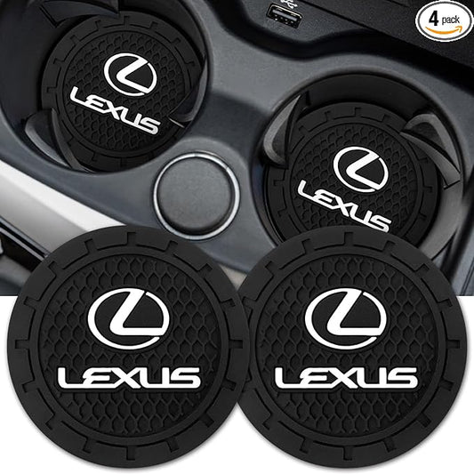 Car Cup Holder Coaster for Lexus Series Recessed Silicone Cupholder Coaster Interior Accessories 2.75in 2Pieces Black
