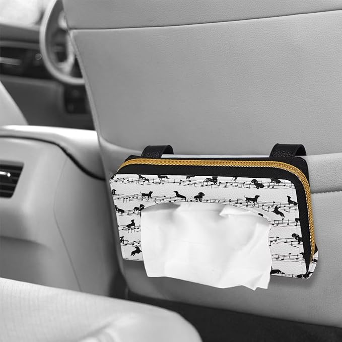 Dachshund Music Automotive Sun Visor Napkin Holder Car Visor Accessories Universal Sun Visor Napkin Holder Car Visor Tissue Holder