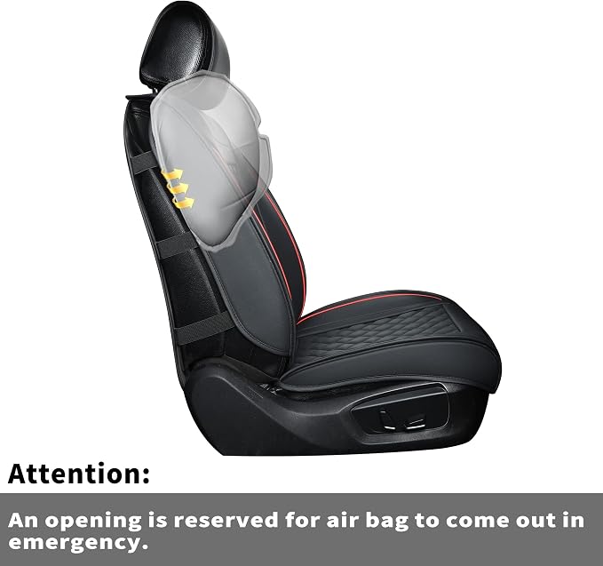 Car Seat Covers Full Set,Universal Fit for Most Cars,SUV,Sedans and Pick-up Trucks,Automotive Vehicle Faux Leather Cushion Covers for 5 Passenger Cars(Full Set,Black/Red)