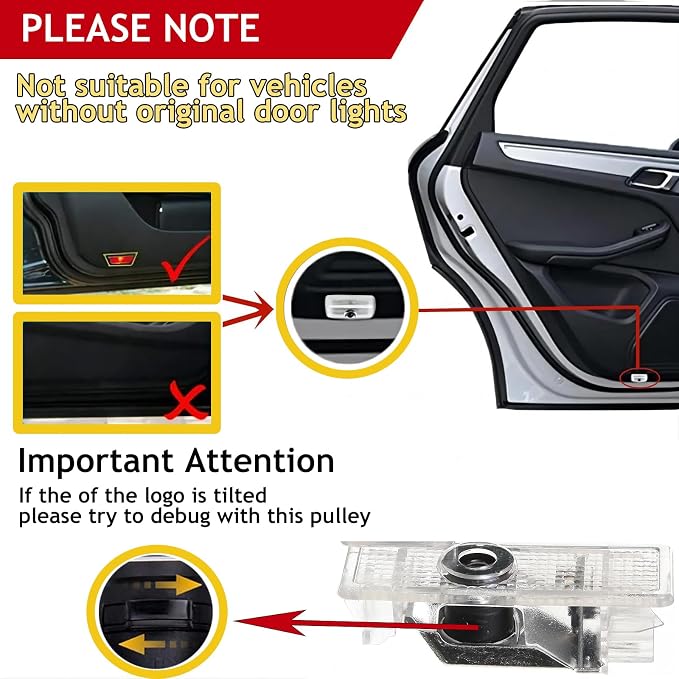 2pcs Car Door Lights Logo Projector,HD Glass Lens Car Welcome Lights,Dual Plug Puddle Light Compatible with 1/3/4/5/6/7/x1/x2/x3/x4/x5/x6/x7/M Series Accessories,Automotive Door Light Replacements