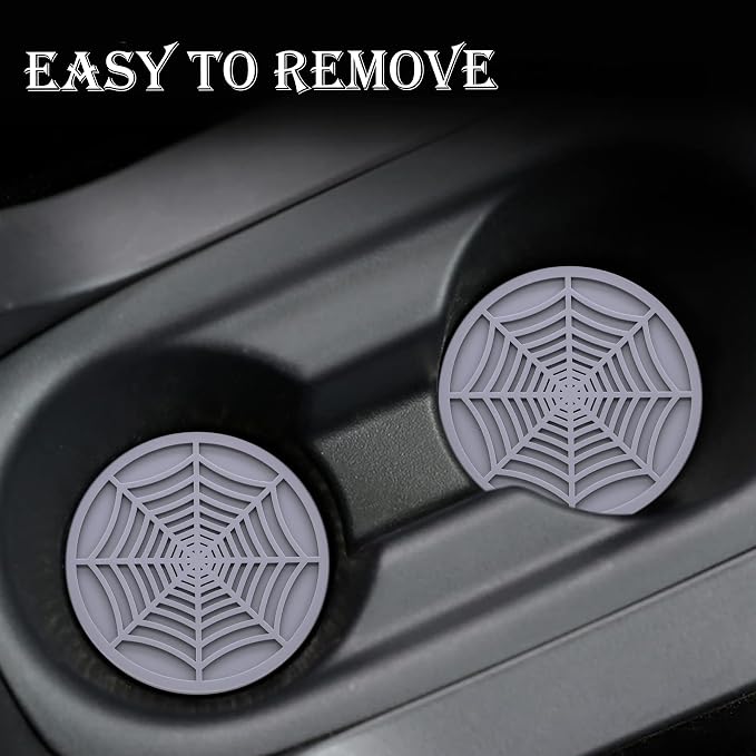 2PCS Car Cup Holder Coasters, 2.75 Inch Universal Non-Slip Insert Water Bottle Holder Pads, Car Interior Accessories Sets (Gray)