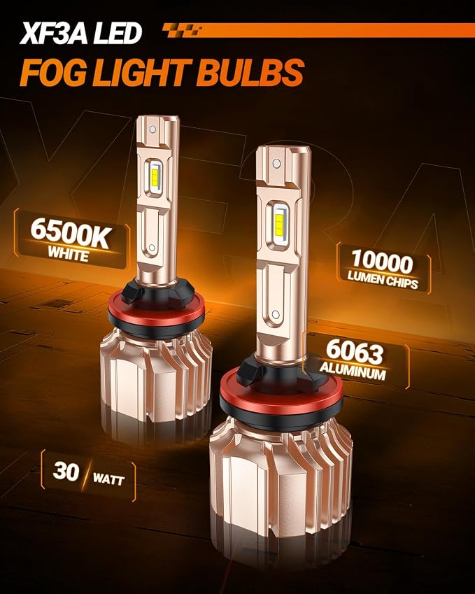 SEALIGHT 880 LED Fog Light Bulbs, 600% Brightness 50000 Hours Lifespan 893 899 885 880 LED Bulb, 10000LM 6500K Cool White Strong Penetration, Play and Plug, Pack of 2