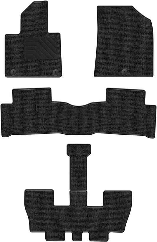 Carpet Floor Mats Custom Fit for Kia Sorento 2021 2022 2023 2024 2025 2026 6/7 Seats (Not Hybrid), 1st 2nd 3rd Row Set All Weather Anti-Slip Waterproof Back Floor Liners - 5pc