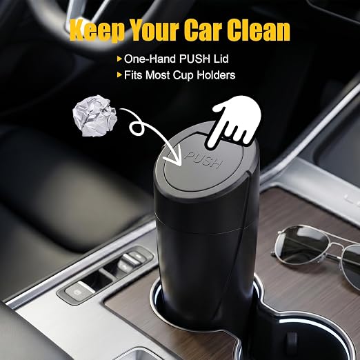 Car Trash Can, 2 Pack Leakproof Mini Garbage Bin with Lid, 40 Bags | Leakproof, Mini, Garbage Bin with Lid