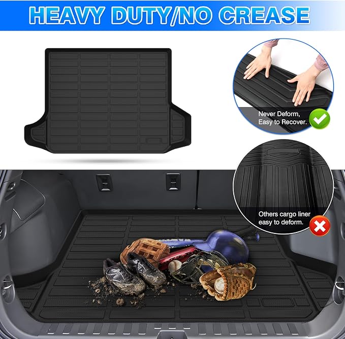 Cartist Cargo Liner Compatible with 2018-2024 Chevy Chevrolet Equinox/GMC Terrain All Weather Rear Trunk Mat 3D Waterproof Black TPE