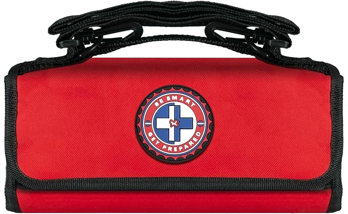 Be Smart Get Prepared 73-Piece Coach’s and Team Sports First Aid Kit in Roll up Bag: Clean, Treat, Protect Cuts, Scrapes. Home, Office, Car, School, Travel, Hunting, Outdoor, Camping, FSA HSA