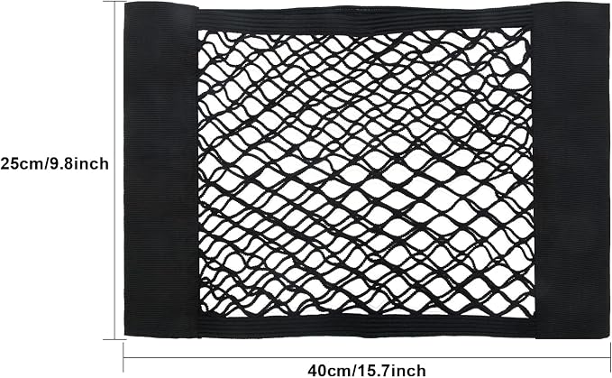 2PCS Universal Car Pouch Mesh Ceiling Netting Storage Black | Elastic Trunk Organize Bag, Auto Wall Sticker Net Pocket, Load Cargo Mesh Storages Holder