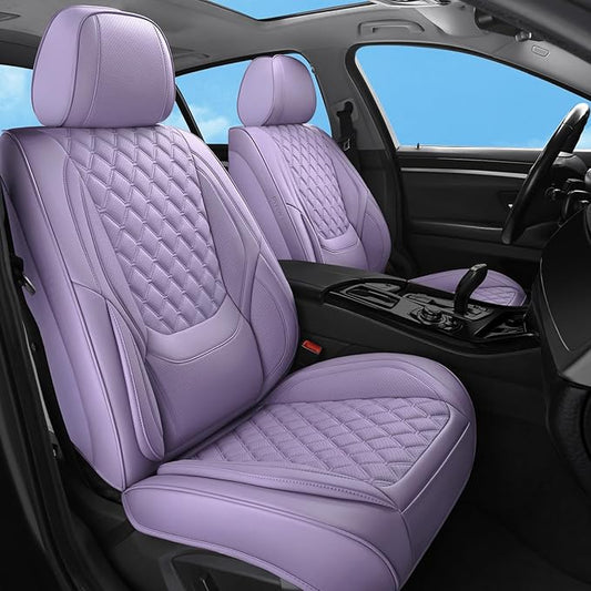 Car Seat Covers Full Set,5 Seat Leather Seat Covers for Cars,Front Seats and Back Seat Cover,Waterproof Car Seat Cushion Protectors,Universal Fit for Most Cars SUV Trucks (Purple, Full Set)