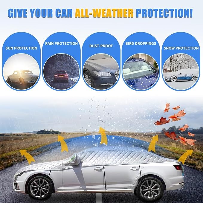Hail Car Cover Protection Custom Fit for SUV Jeep-Length (181 to 205In) 5-Layer Hail Car Cover Protection Thickened All-Weather Waterproof for Outdoor Hail, Snow