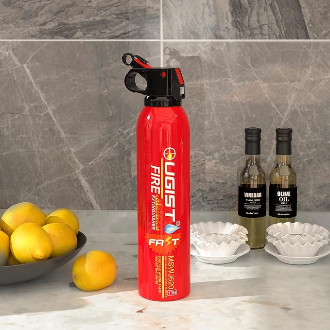 Ougist Small Portable Fire Extinguisher for Home and Kitchen, 21oz Each, 6-Pack, Water-Based Fire Extinguishers for Quick Emergency Response, Prevent Re-Ignition, Ideal for Vehicle and Camping, MSJ620