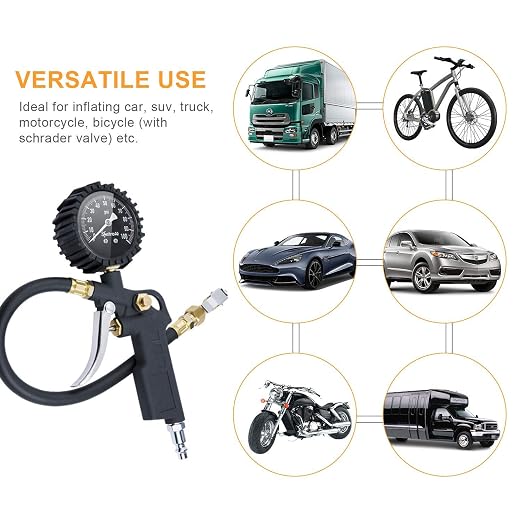 AstroAI Tire Pressure Gauge with Inflator, 100 PSI-ANSI B40.1 Accurate, Large 2.5" Easy Read Glow Dial, Heavy Duty Air Chuck and Compressor Accessories for Truck, with Case