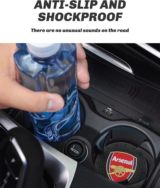 Cup Holder Insert Coaster for Arsenal UEFA UCL Fans,Anti Slip Car Cup Coaster Interior Accessories