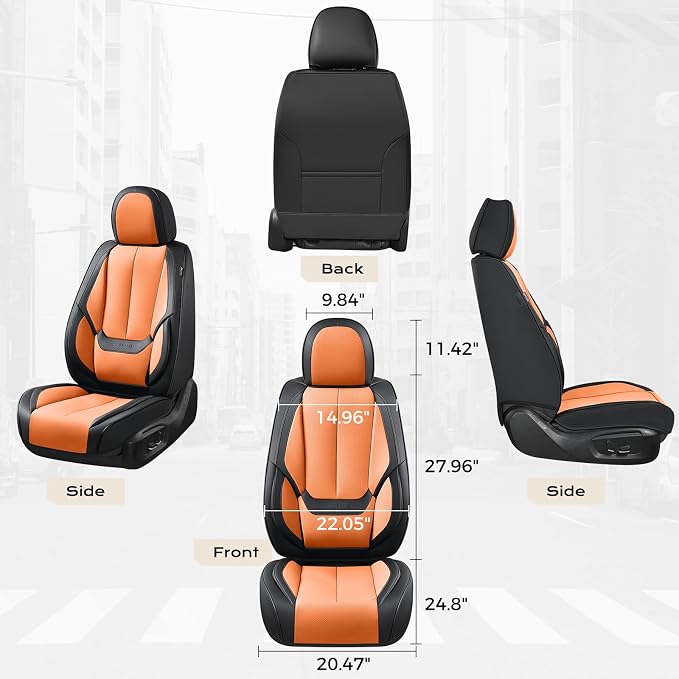 Coverado Car Seat Covers, Seat Covers for Cars, Waterproof Leather Auto Seat Protectors, Leather Car Seat Cushion, Car Interiors Accessories Universal Fit for Most Cars