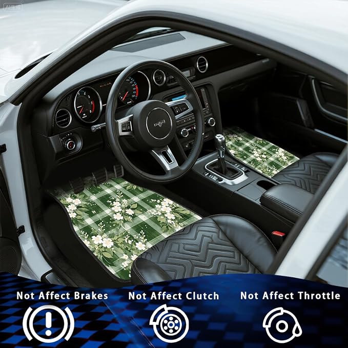 Wildflower Car Floor Mats Set of 4 Colorful Bloom Floral Field Automotive Foot Mats Rugs Carpet for Car Non-Slip Auto Car Accessories Universal Fit Car Accessories for Truck