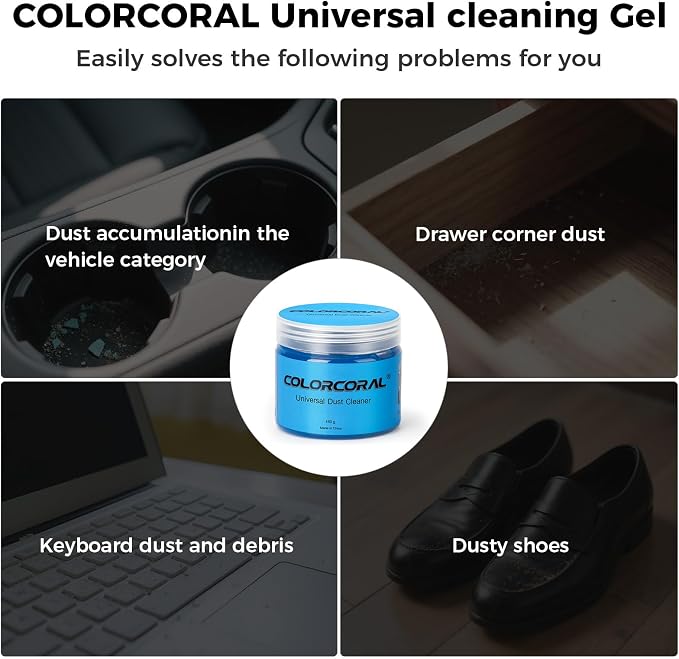 ColorCoral Keyboard Cleaning Gel 4pack for Auto Cleaning Putty Car Putty Auto Detailing Tools Home Slime Cleaner Dust Cleaning Gel for Car Interior Cleaner Accessories Keyboard Cleaner
