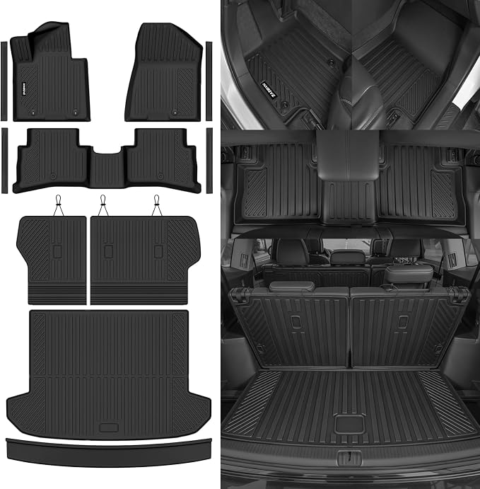 Naibeve Floor Mats for 2019-2021 Hyundai Tucson Gas | All Weather Custom Fit Floor Mats, Cargo Mat, Backrest Mats, Door Sill Guards, Not for PHEV/Hybrid Interior accessories