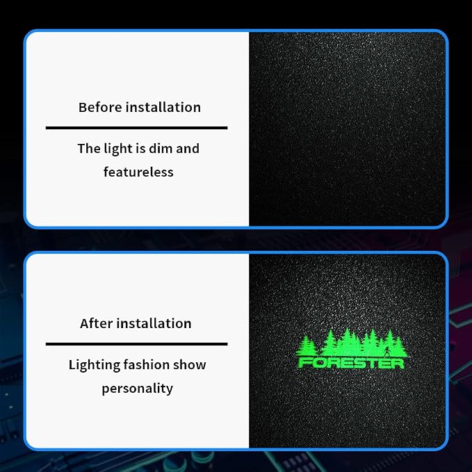 2 pcs Non-Fading LED Car Door Logo Lights Courtesy Projector Laser Welcome Light Ghost Shadow Forester Accessories Puddle lamp Compatible with Forester (Forester Green)