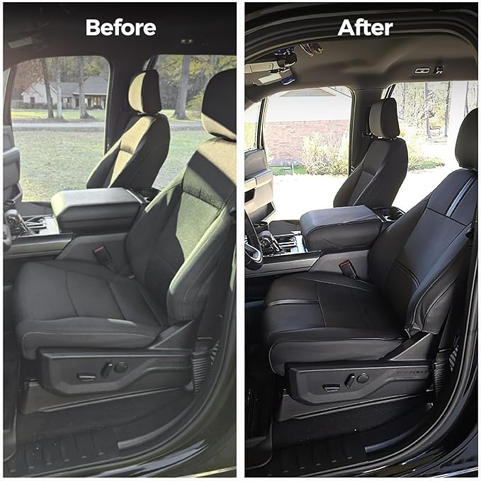 CreekT® Full Set Seat Covers for Ford F150 2015-2026, Waterproof Pickup Custom Fit Faux Leather Seat Covers for Ford F-150 Accessories 2021 2022 2023 2024 2025 2026 Super Crew/Crew Cab(XL,XLT)