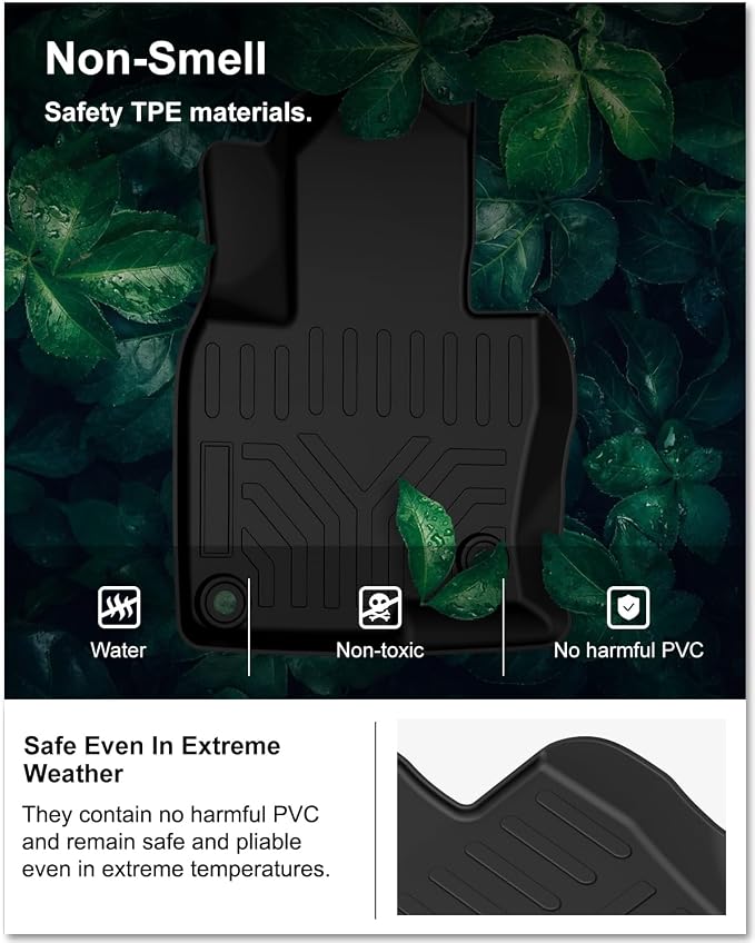 Kiwi Master Floor Mats for 2017-2025 Mazda CX-5 | Custom Fit All Weather Car Mats, Heavy Duty TPE Floor Liners, Front & Rear 2 Row Set, Black