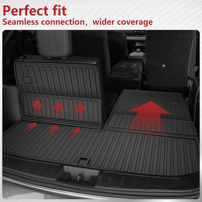 Cargo Mat for 2022-2025 Mitsubishi Outlander 7-Seat (Not Fit PHEV or Sport) | Custom Fit Full Coverage TPE All-Weather Cargo Liner for Outlander Accessories, Black