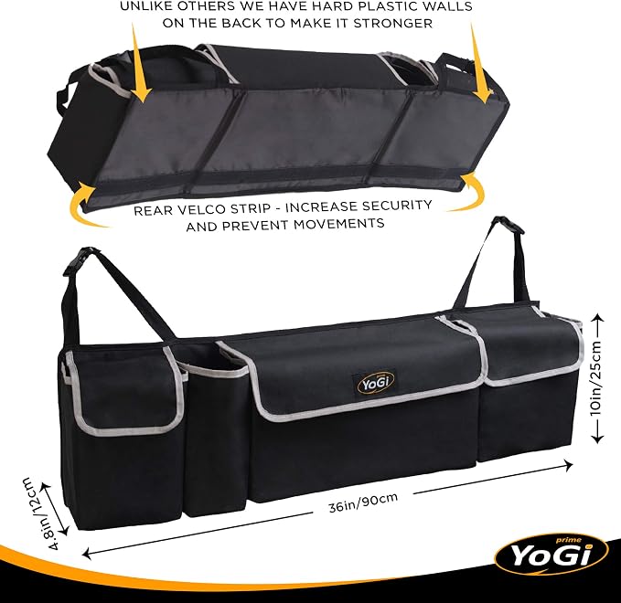Hanging Trunk Organizer for SUV | Hanging Trunk Organizer, Waterproof, 4 Pocket Backseat Storage Solution, Easy Install, Durable and Versatile