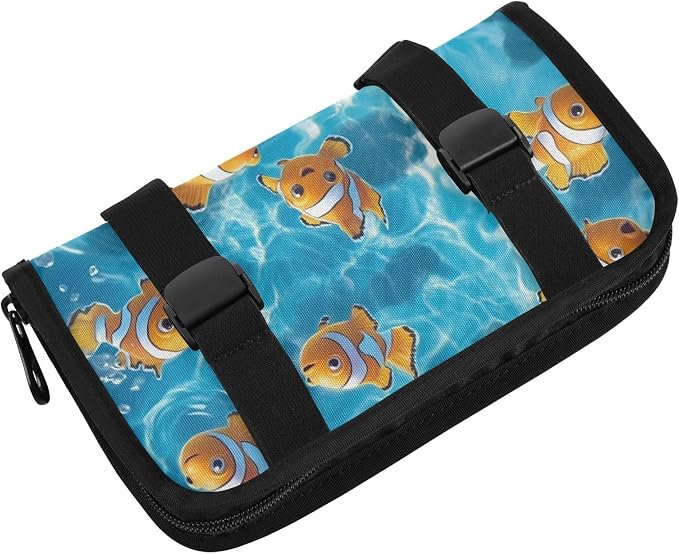 Car Visor Tissue Holder Mask Holder for Car, Car Tissue Box Sun Visor Napkin Holder Car Visor Accessories Adjustable Straps Reusable Durable Easy to Install Blue Water and Yellow Clownfishes