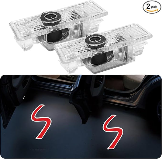2Pcs Car Door Lights Projector for Clubman/Countryman/Paceman/Sports/Cooper R55 R56 R57 R58 R59 R60 R61 F55 F56 F57 Car Accessories - Ghost Shadow Welcome LED Puddle Lights (Red S)