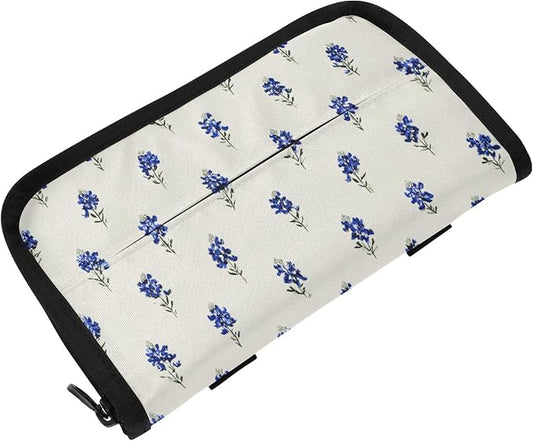 Bluebonnet Lavender Car Tissue Holder Durable Napkin Holder Hanging Tissue Holders Case Car Tissues Bag for Sun Visor Seat Back Universal Auto